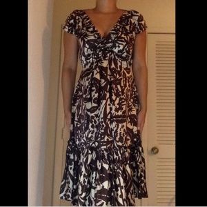 BCBG Max Azria Silk Midi Dress Size 4 Tie Back